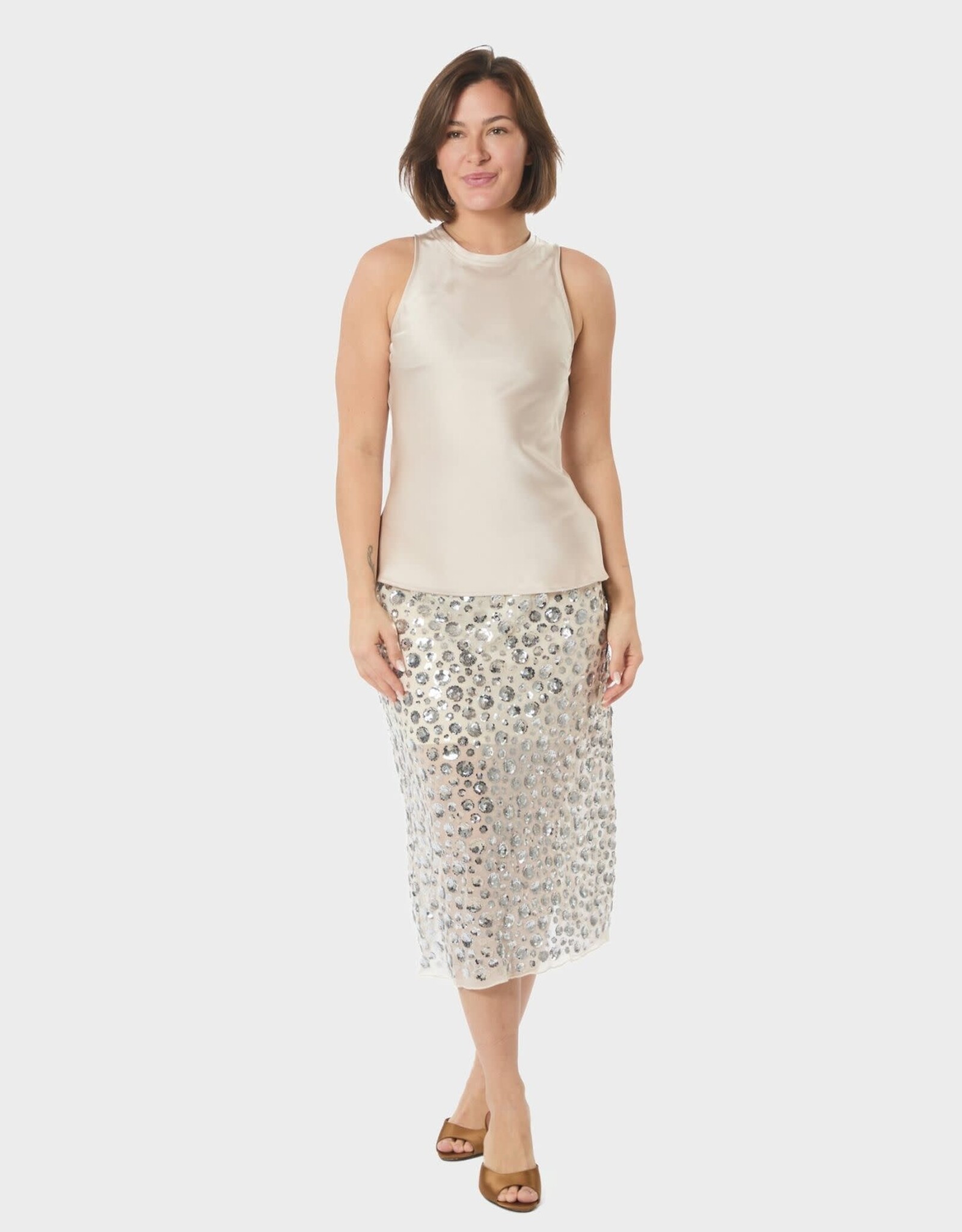 Rok Flower Sequins 'Gilla' - Creme - Neo Noir
