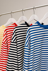 The Golden House Mom T-Shirt Long Sleeve 'Otie' - Electrique Blue/White TU