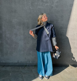 The Golden House Paris Blazer Short Sleeve 'Pauline' - Navy