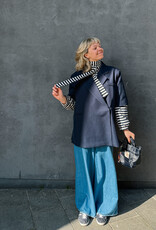 The Golden House Mom T-Shirt Long Sleeve 'Tiny' - Navy/White TU