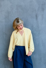 The Golden House Mom T-Shirt Long Sleeve 'Tiny' - Yellow/White TU