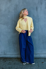 The Golden House Mom T-Shirt Long Sleeve 'Tiny' - Yellow/White TU