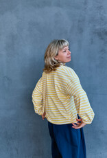 The Golden House Mom T-Shirt Long Sleeve 'Tiny' - Yellow/White TU