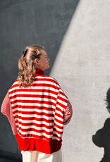 The Golden House Mom T-Shirt Long Sleeve 'Poppy' - Red/White TU