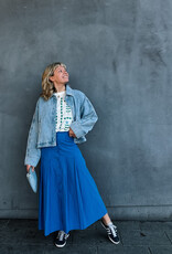 The Tiny Big Sister Rok Striped 'Pleated' - Blue - The Tiny Big Sister