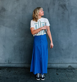 The Tiny Big Sister Rok Striped 'Pleated' - Blue - The Tiny Big Sister