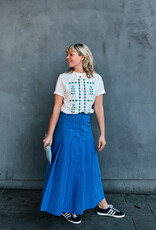 The Tiny Big Sister Rok Striped 'Pleated' - Blue - The Tiny Big Sister