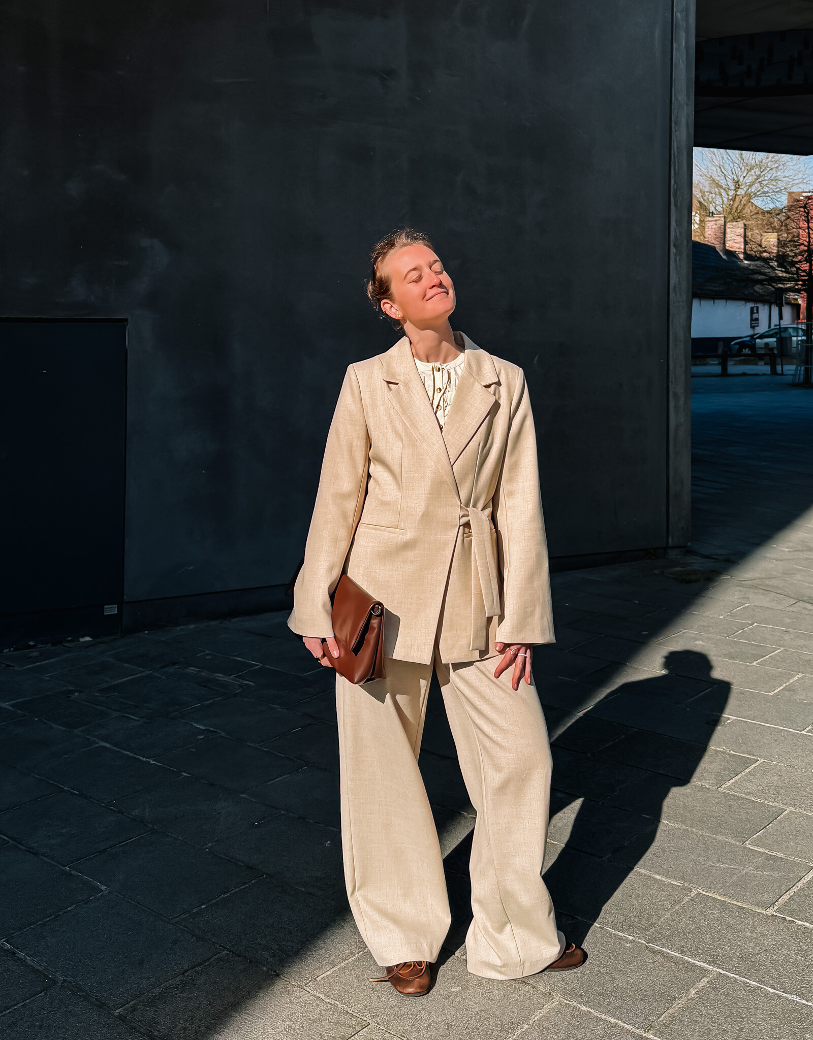 Broek Melange 'Emmett' - Beige Melange - Neo Noir