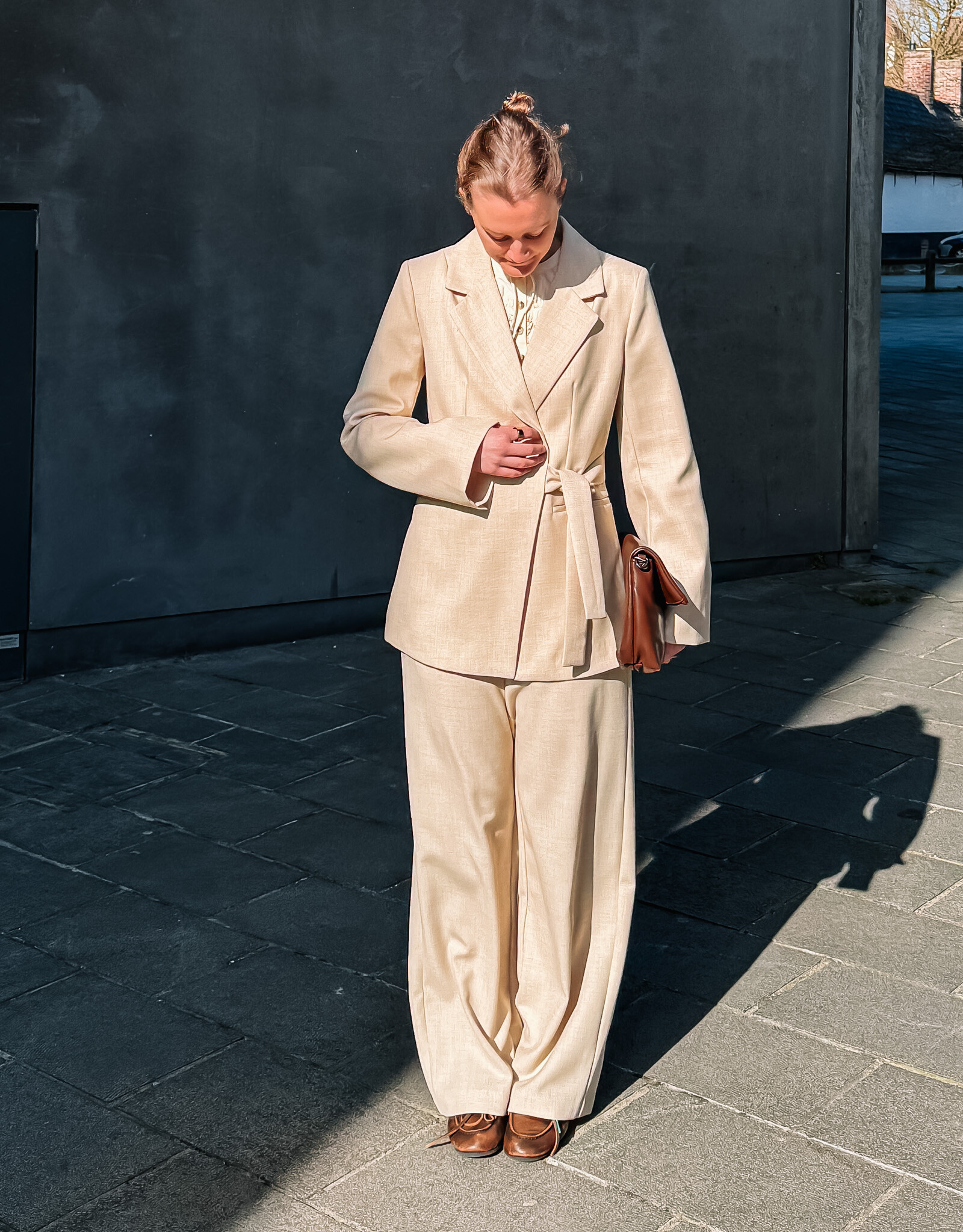 Broek Melange 'Emmett' - Beige Melange - Neo Noir