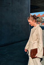 HVISK Handtas 'Arlene Glossy Structure'  - Cocoa - Hvisk