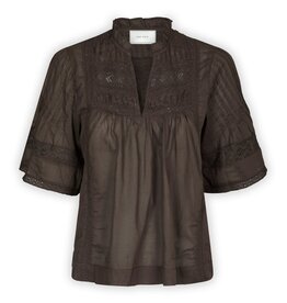 Blouse Voile 'Siama' - Dark Brown - Neo Noir