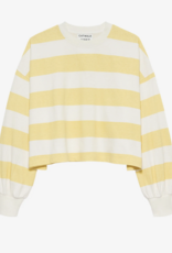 Catwalk Junkie T-Shirt Long Sleeve 'Oversized Striped' - Mellow Yellow - Catwalk Junkie
