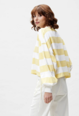 Catwalk Junkie T-Shirt Long Sleeve 'Oversized Striped' - Mellow Yellow - Catwalk Junkie