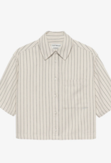 Catwalk Junkie Blouse Denim 'Striped' - Ecru - Catwalk Junkie