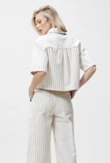 Catwalk Junkie Blouse Denim 'Striped' - Ecru - Catwalk Junkie