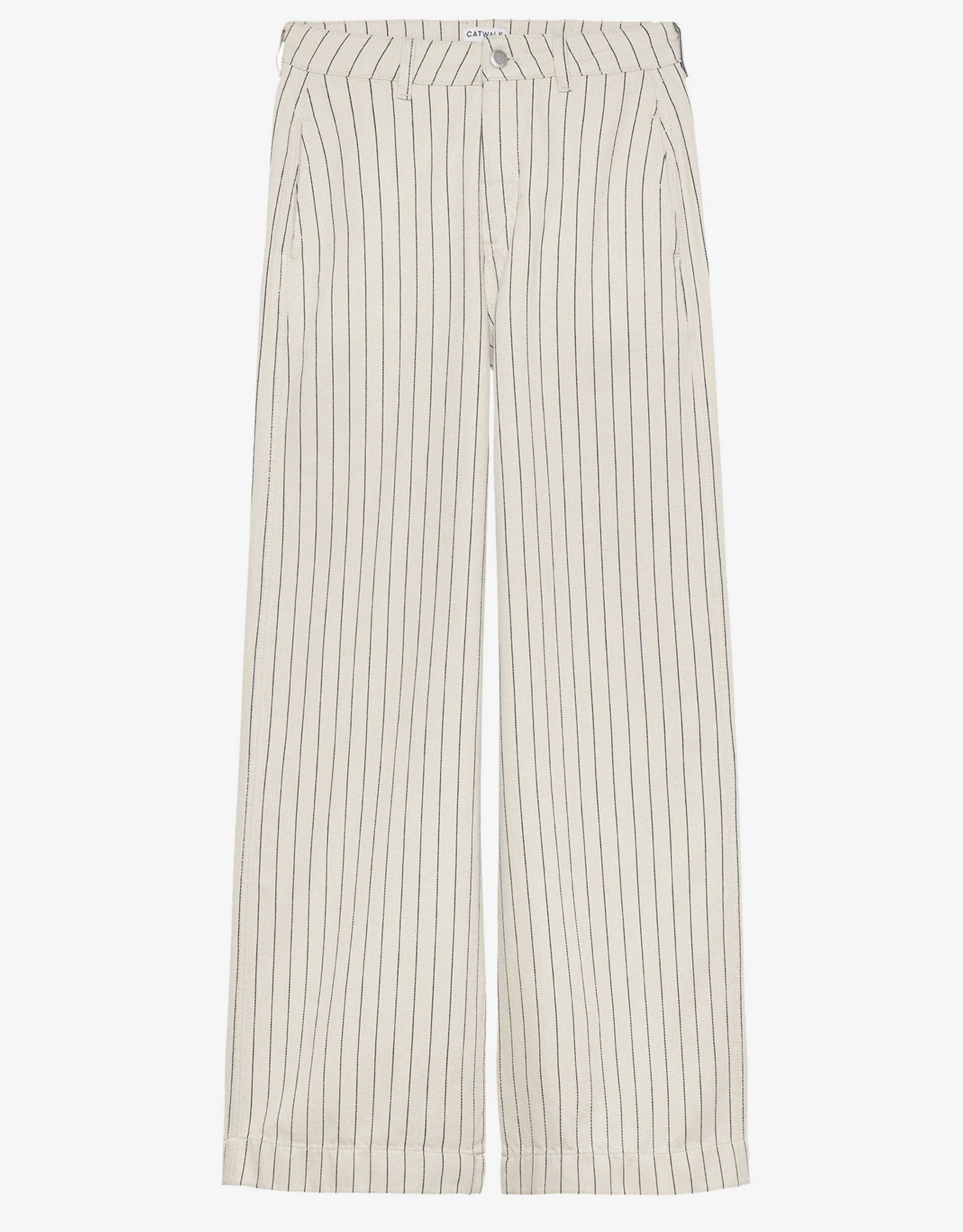 Catwalk Junkie Jeans Wide Leg 'Striped' - Ecru - Catwalk Junkie