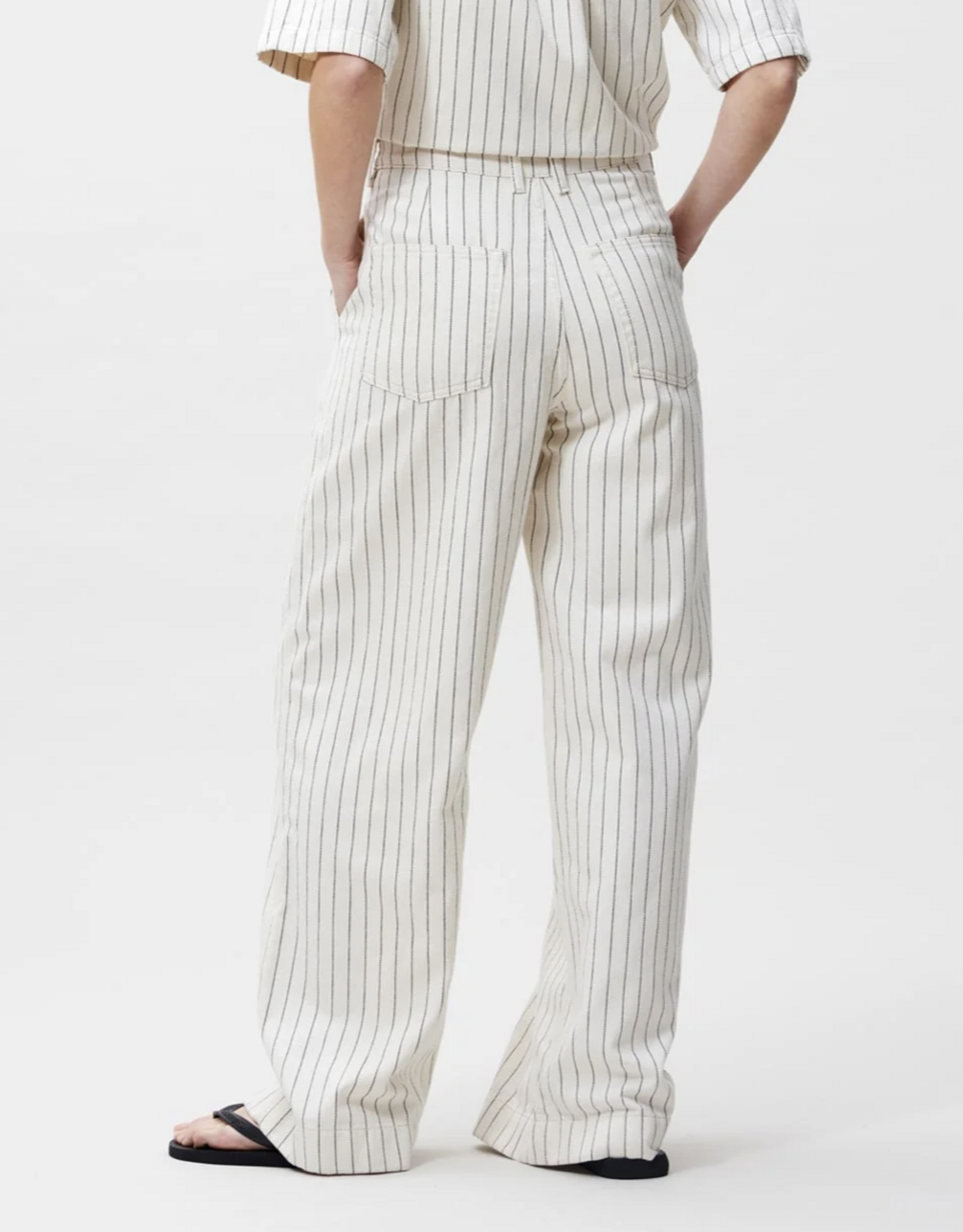 Catwalk Junkie Jeans Wide Leg 'Striped' - Ecru - Catwalk Junkie