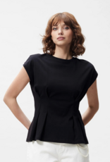 Catwalk Junkie T-Shirt 'With Waist Pleats' - Black - Catwalk Junkie