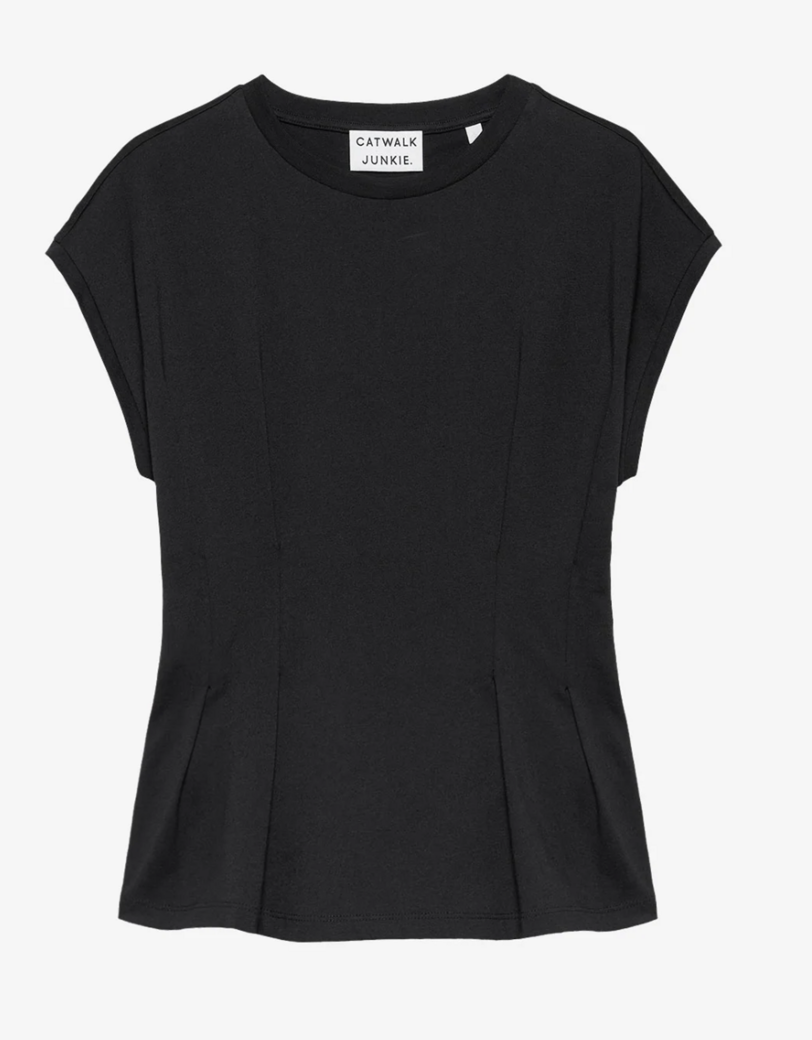 Catwalk Junkie T-Shirt 'With Waist Pleats' - Black - Catwalk Junkie