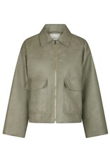 Jacket Faux Leather 'Titan' - Soft Green  - Neo Noir
