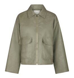 Jacket Faux Leather 'Titan' - Soft Green  - Neo Noir