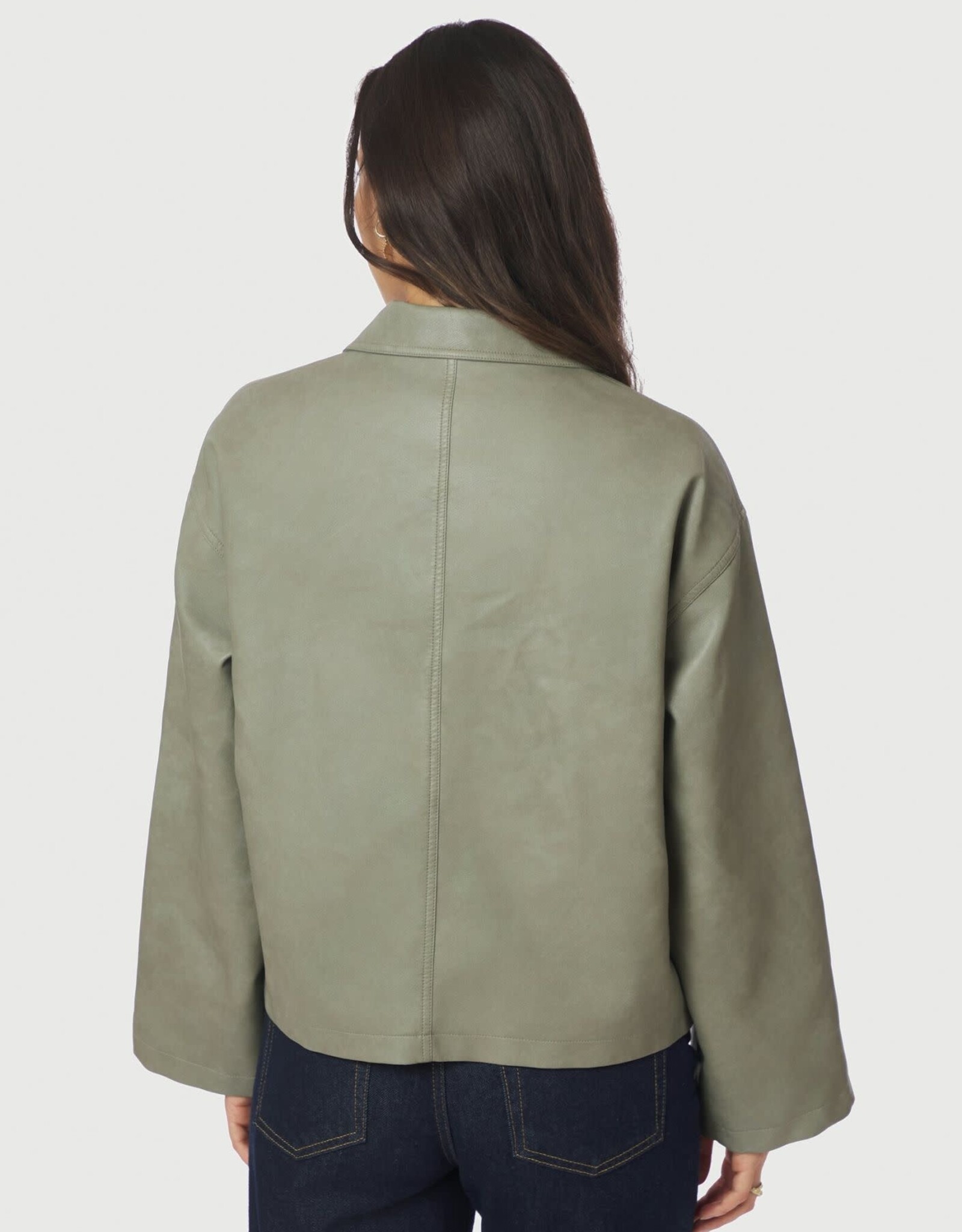 Jacket Faux Leather 'Titan' - Soft Green  - Neo Noir