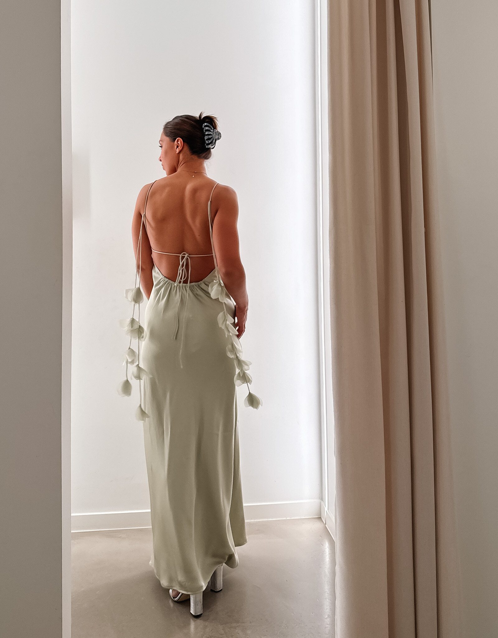 Jurk Heavy Sateen 'Colly' - Mint Green - Neo Noir