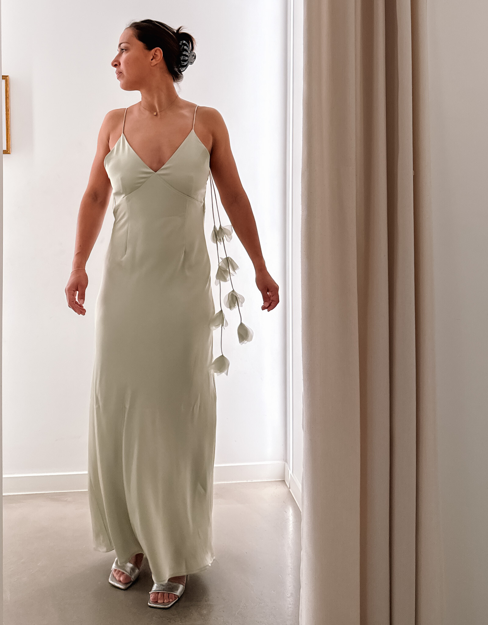 Jurk Heavy Sateen 'Colly' - Mint Green - Neo Noir