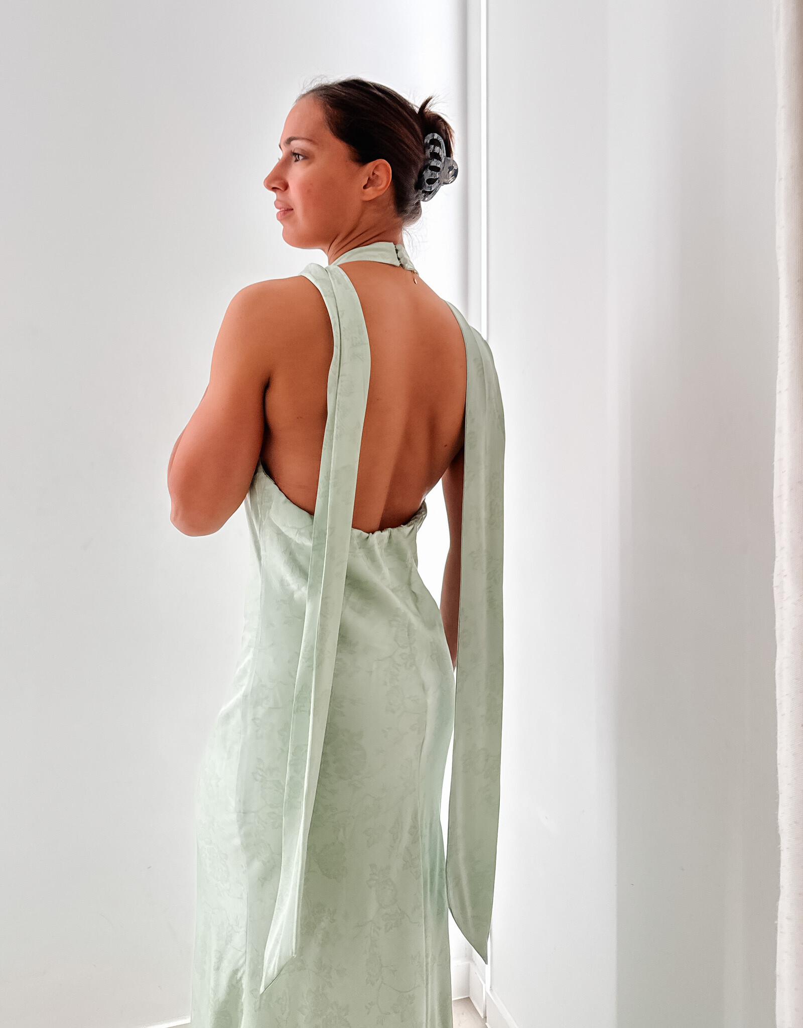 Jurk  'Fiona' - Light  Green - Neo Noir