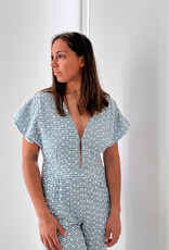 Laure+Max Jumpsuit 'Osyana' - Vichy Broderie Bleu - Laure+Max