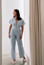 Laure+Max Jumpsuit 'Osyana' - Vichy Broderie Bleu - Laure+Max