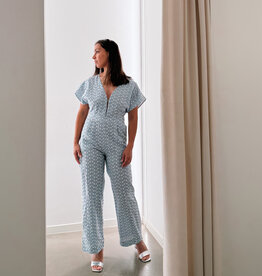 Laure+Max Jumpsuit 'Osyana' - Vichy Broderie Bleu - Laure+Max
