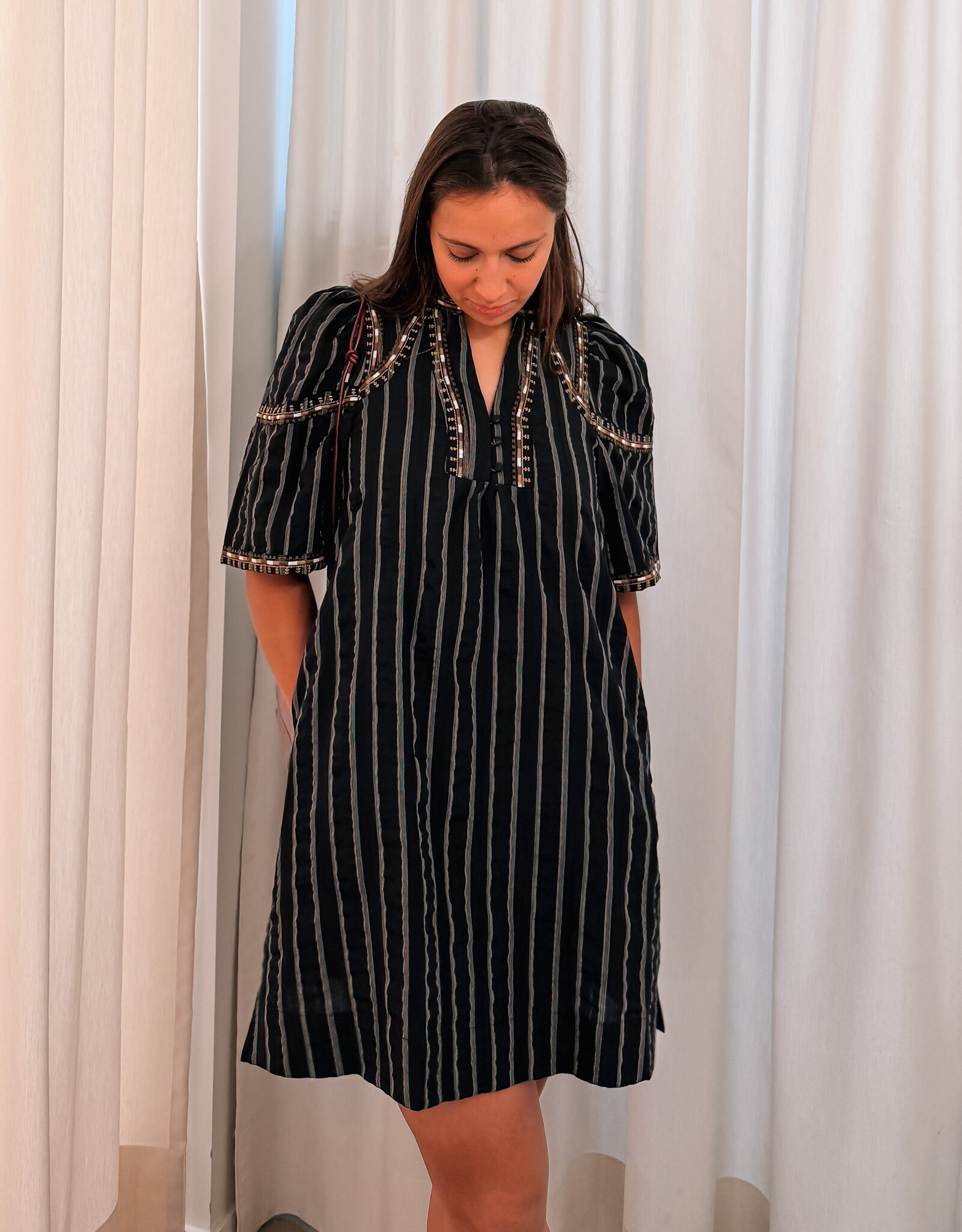 Orfeo - LMK Jurk Brodee 'Rita' - Noir - Orfeo