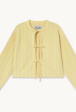 The Tiny Big Sister Cardigan Striped 'Tie Detail' - Dusty Yellow - The Tiny Big Sister