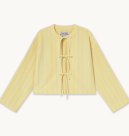 The Tiny Big Sister Cardigan Striped 'Tie Detail' - Dusty Yellow - The Tiny Big Sister