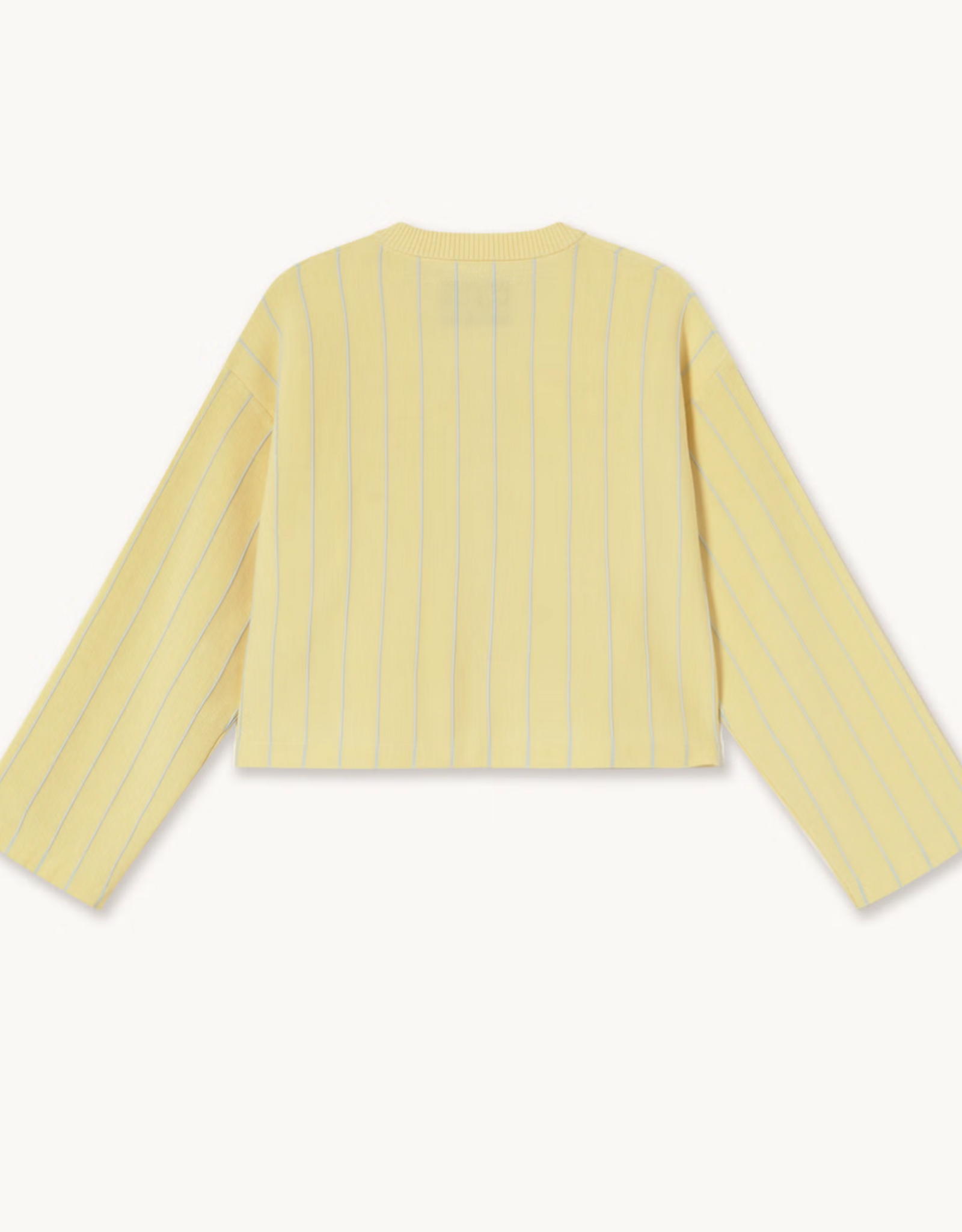 The Tiny Big Sister Cardigan Striped 'Tie Detail' - Dusty Yellow - The Tiny Big Sister