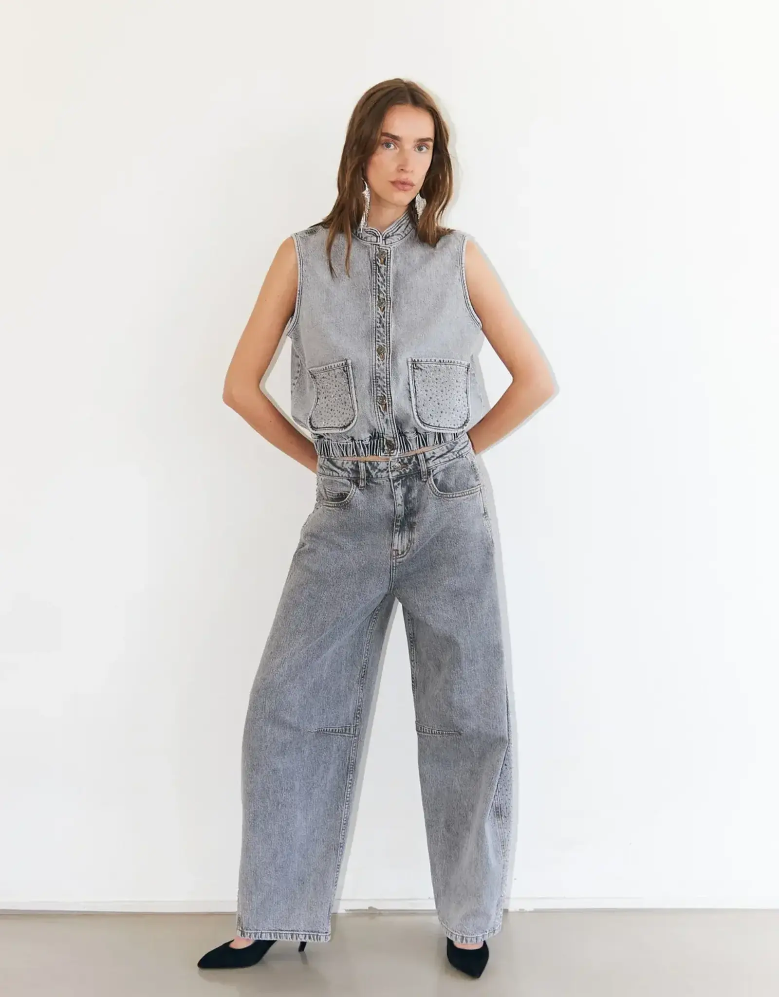 Lollys Laundry Jeans 'Ava' - Light Grey - Lollys Laundry