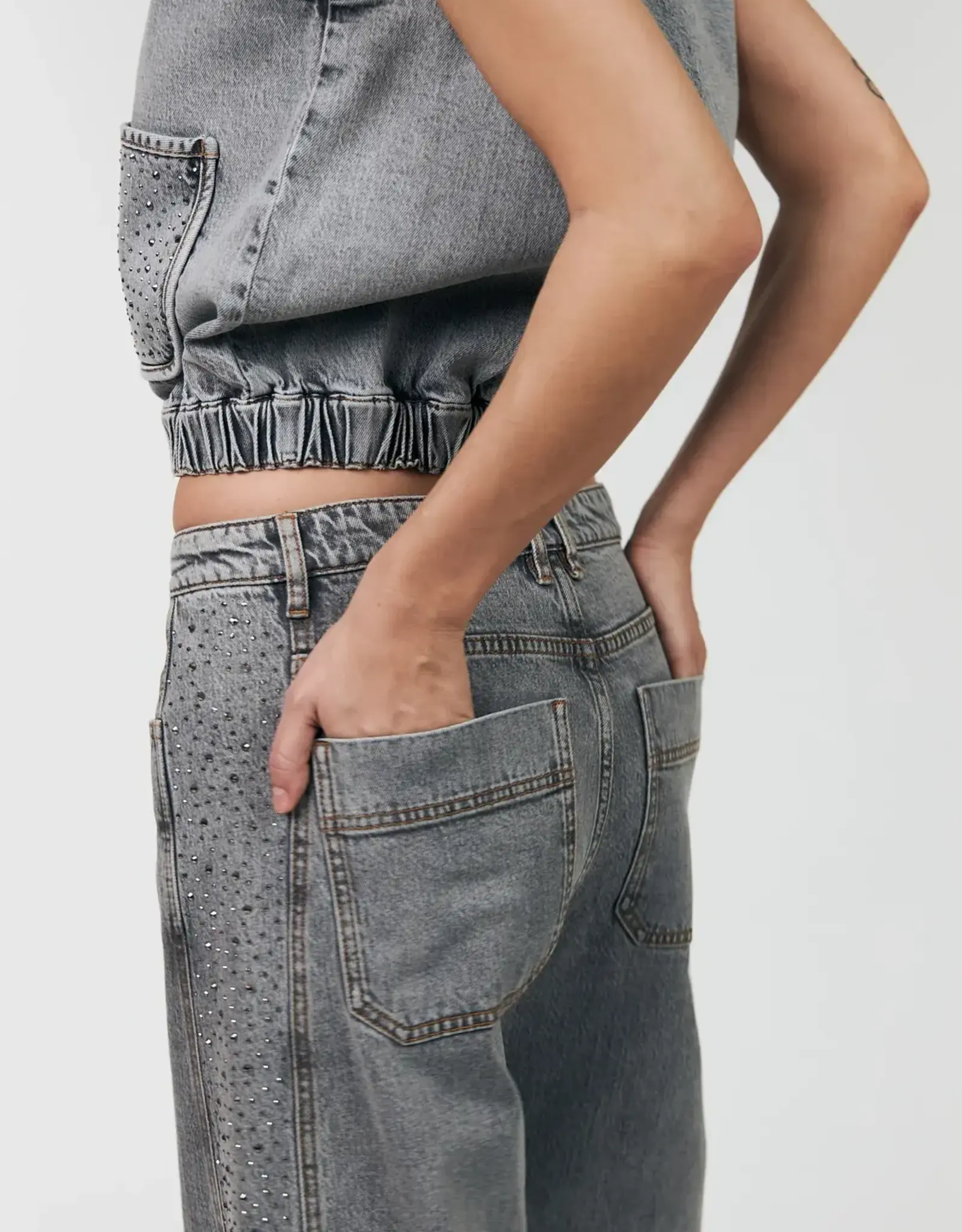 Lollys Laundry Jeans 'Ava' - Light Grey - Lollys Laundry