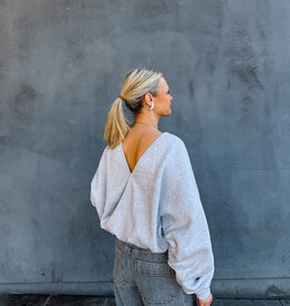 Catwalk Junkie Sweater 'Back Detailed' - Light Grey Melange - Catwalk Junkie