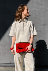 Catwalk Junkie Blouse Denim 'Striped' - Ecru - Catwalk Junkie