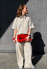 Catwalk Junkie Jeans Wide Leg 'Striped' - Ecru - Catwalk Junkie