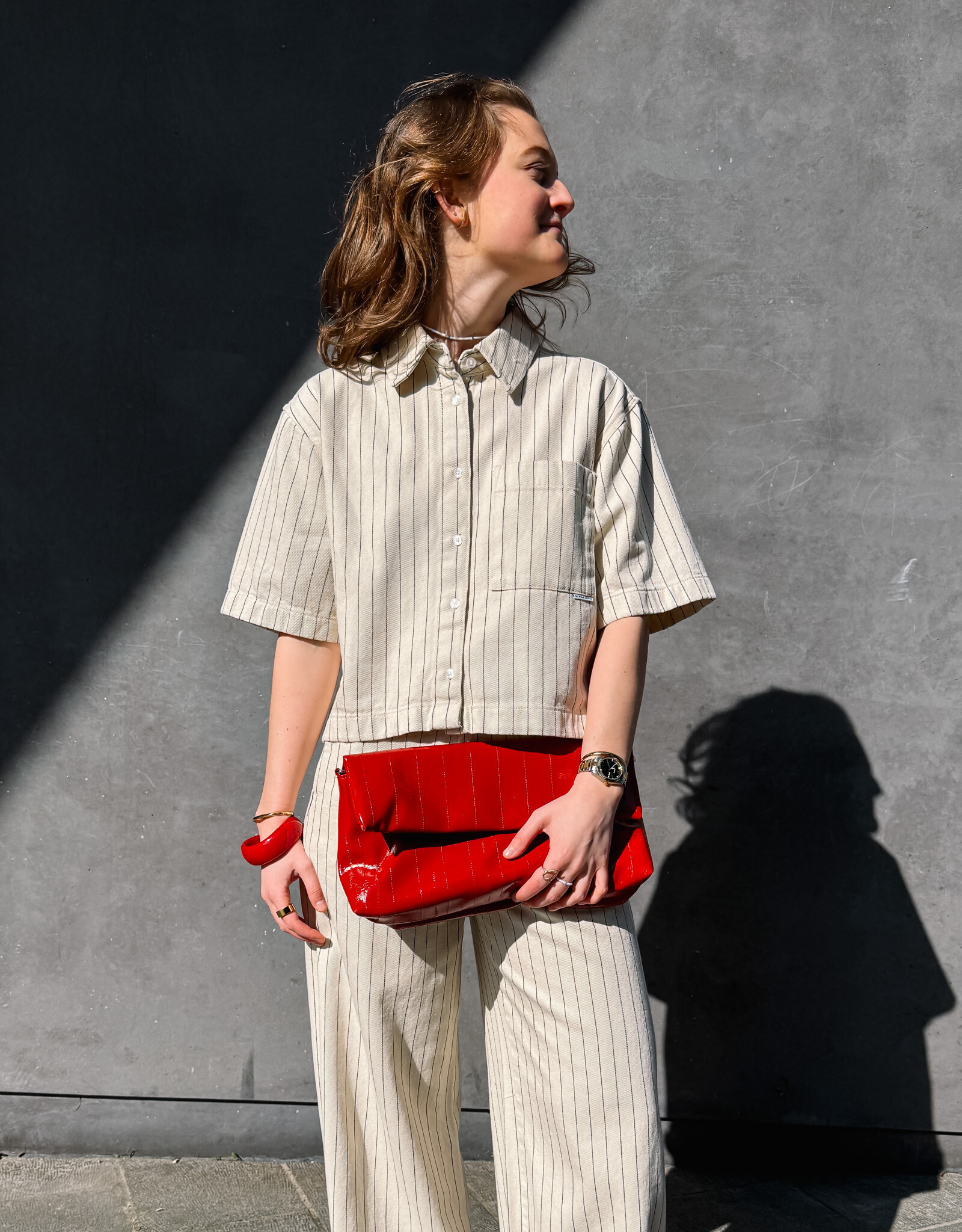 HVISK Handtas 'Arlene Stroke Structure'  - Scarlet Red - Hvisk