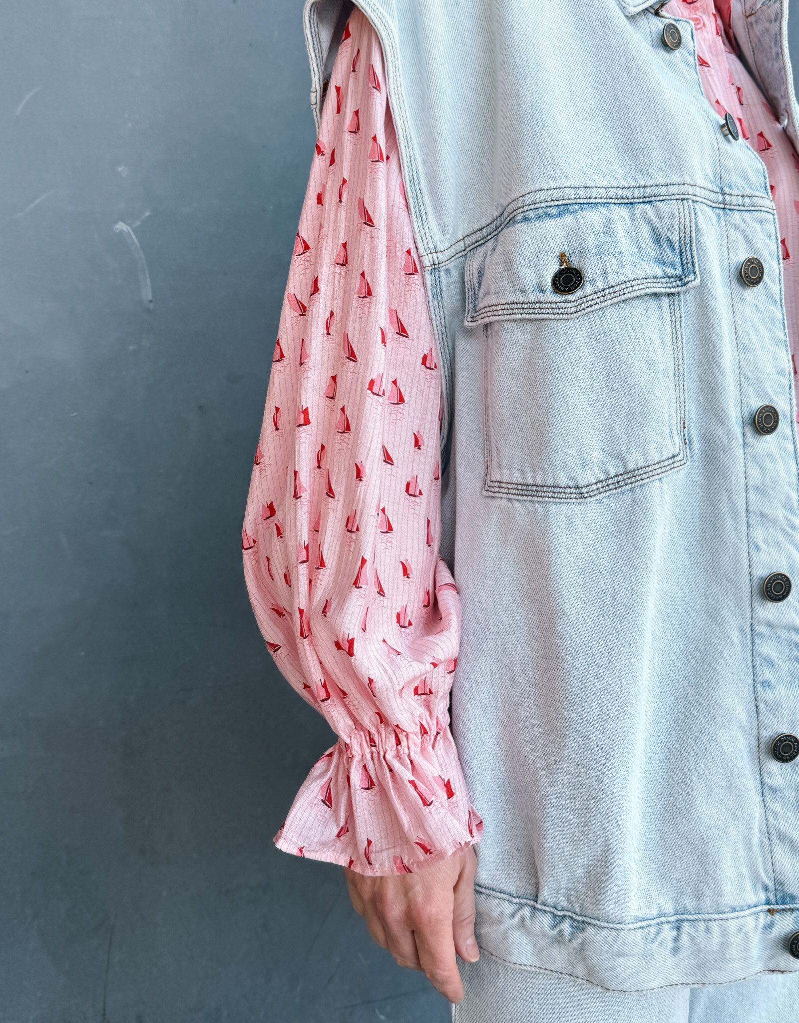 American Vintage Jeansvest 'Joybird' - Winter Bleached - Joy16L - American Vintage