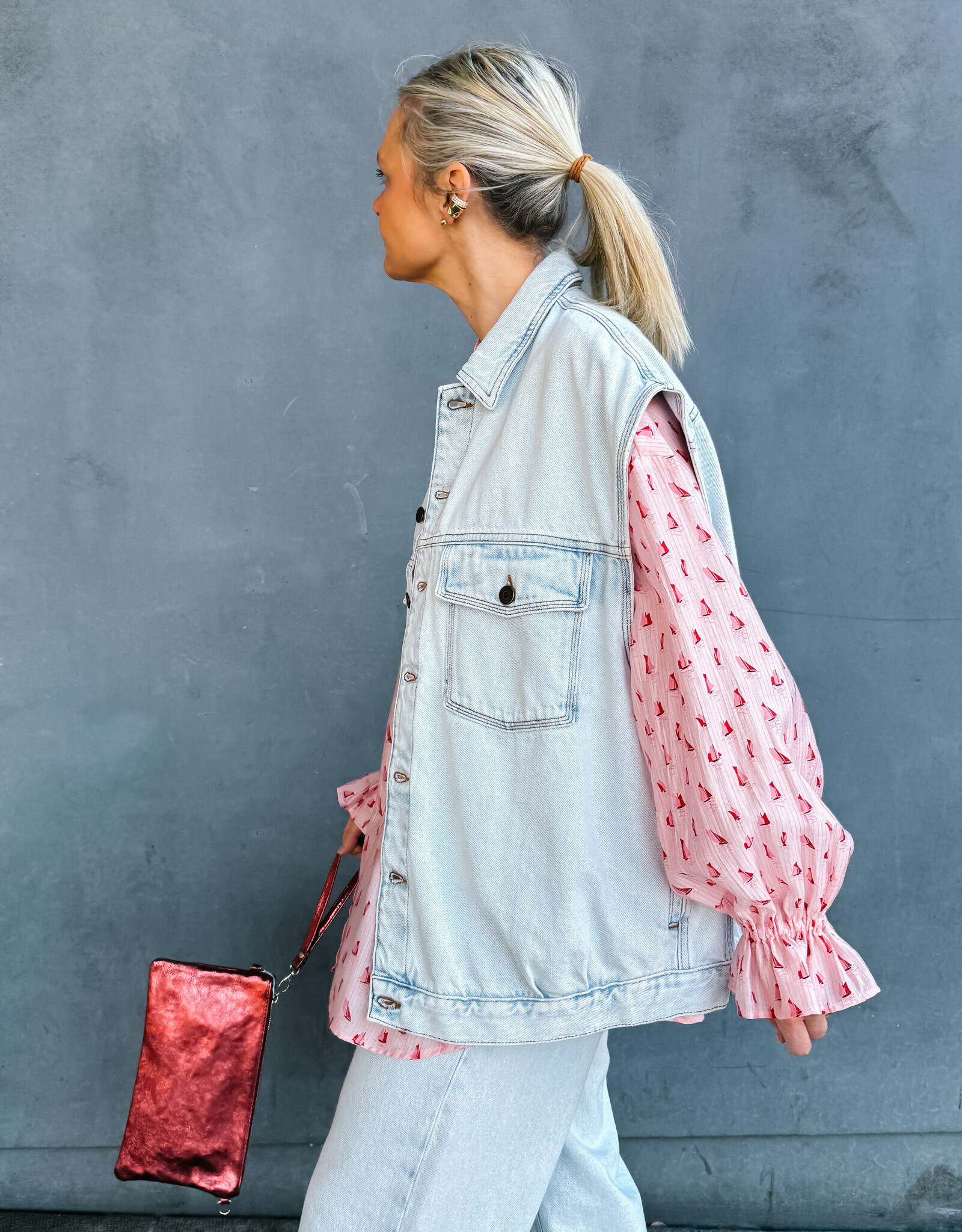 American Vintage Jeansvest 'Joybird' - Winter Bleached - Joy16L - American Vintage