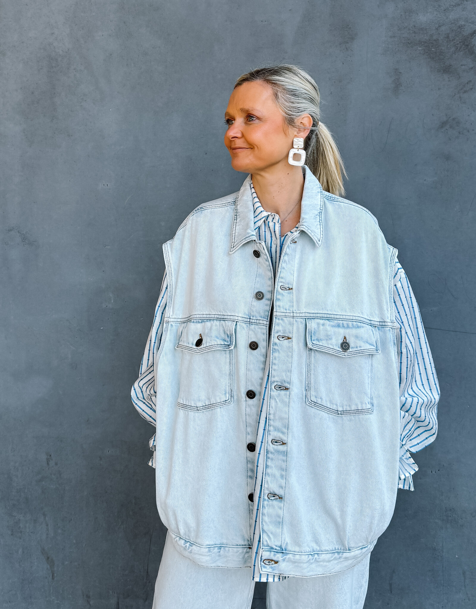 American Vintage Jeansvest 'Joybird' - Winter Bleached - Joy16L - American Vintage