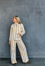 The Golden House Feel Jacket Stripe 'Bobbie' - Beige/White