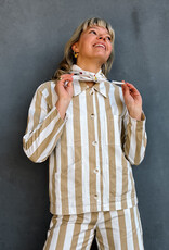 The Golden House Feel Jacket Stripe 'Bobbie' - Beige/White