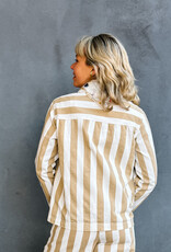 The Golden House Feel Jacket Stripe 'Bobbie' - Beige/White