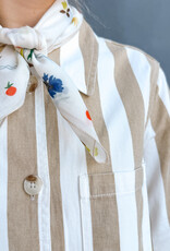 The Golden House Feel Jacket Stripe 'Bobbie' - Beige/White