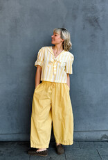 The Tiny Big Sister Blouse Striped 'Sailor Neck' - Mellow Yellow - The Tiny Big Sister